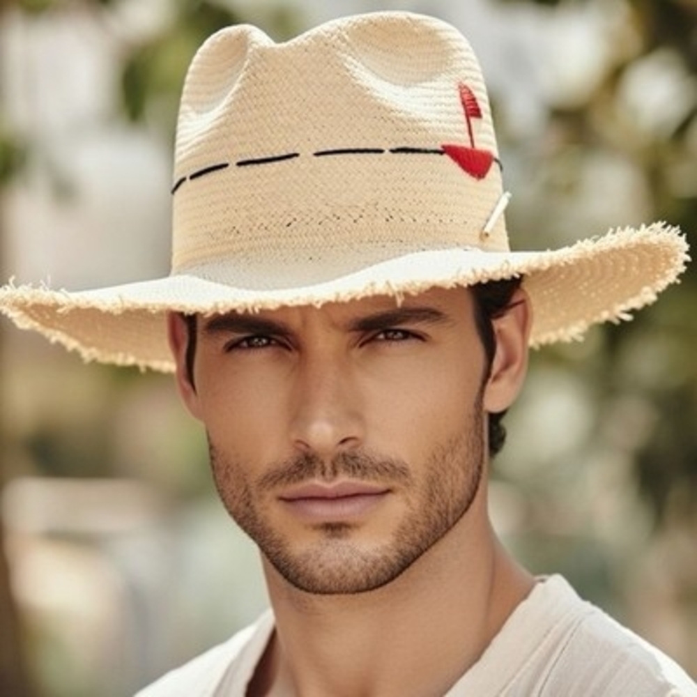 Nick Fouquet C Mag Straw Hat Men's 7 1/8 Coconut Palm Frond Panama Retail $775